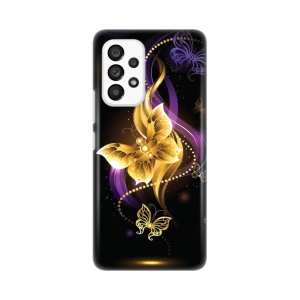 Силиконовый чехол с принтом для Samsung A536B Galaxy A53 5G с золотой бабочкой