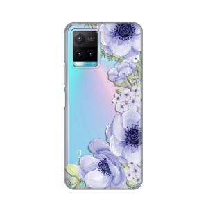 Силиконовый чехол с принтом для Vivo Y21/Y21s/Y33s, синие розы