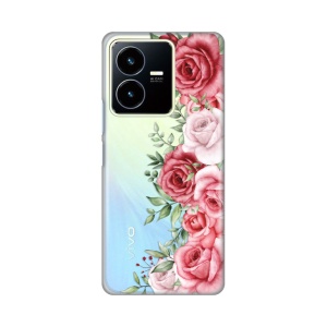 Силиконовый чехол с принтом для Vivo Y22s/Y35 Wild Roses
