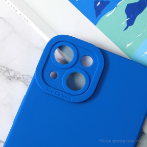 Силиконовый чехол Pro Camera для iPhone 15 Plus 6.7 тёмно-синий - Img 2