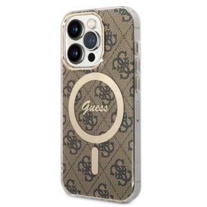 Чехол Guess Hc Magsafe IML 4G Pattern для iPhone 15 Pro Max 6.7 коричневый (GUHMP15XH4STW)