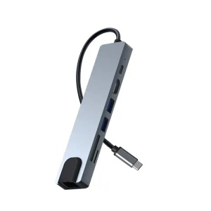 Adapter konverter TIP C 7/1 USB 3.0x2/Ethernet RJ45 /HDMI 4K 30HZ/PD/SD/TF - Img 2
