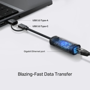 Adapter TP-LINK UE310C USB-C /USB-A - RJ 45 Gigabit Ethernet - Img 2