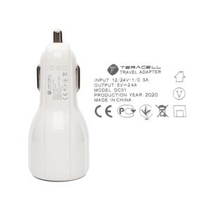 Auto punjac Teracell Ultra DC01 2.4A sa micro USB kablom beli - Img 3
