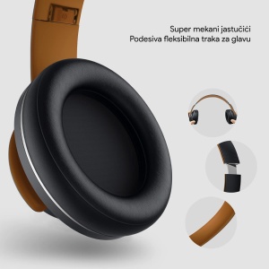 Bluetooth-наушники Sodo design 2 коричневые черные - Img 3
