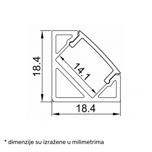 DAWN LED PROFIL LL-ALP007-R KOMPLET SIVI - Img 2