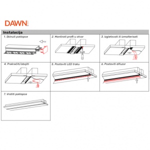 DAWN LED PROFIL LL-ALP071 KOMPLET SIVI - Img 6