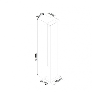 DAWN LED SVETILJKA 0221D-600 STUBNA 11W 3000K IP65 SIVA - Img 2
