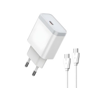Kucni punjac LDNIO Q122 PPS PD, 27W sa Type C na Type C kablom beli - Img 1