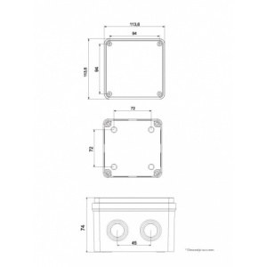 KUTIJA IP 65 MD9052 110X110X74 ABS - Img 4