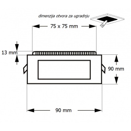 LED PANEL KA-S1 3W 6500K - Img 3
