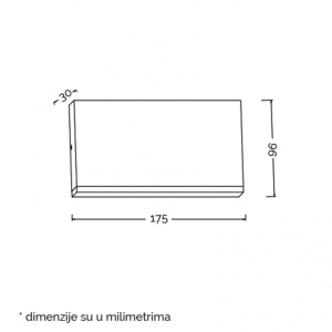 LED SVETILJKA JM-067 (NEW) ZIDNA 12W 3000K IP65 ANTRACIT - Img 2
