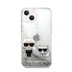 Maska Karl Lagerfeld Hc Liquid Glitter Karl&Choupette za iPhone 14 6.1 srebrna (KLHCP14SGKCS) - Img 3