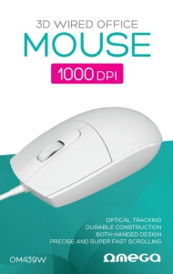 Mouse Omega OM439W 1000 Dpi USB beli