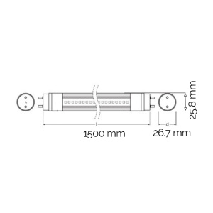 OSRAM LED CEV 1.5M 20W/840 ST8E JEDNOSTRANA - Img 2