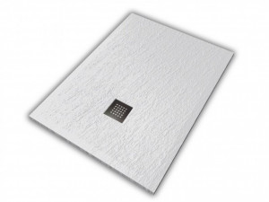 Tuš kadica Hatria PETRA_H3 ardesia 120x80 bela sa inox slivnikom i sifonom