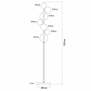 Vesta 601 podna lampa 7G9 crna