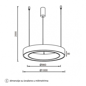 VESTA 683 VISILICA 80W 3000/4000K CRNA - Img 3