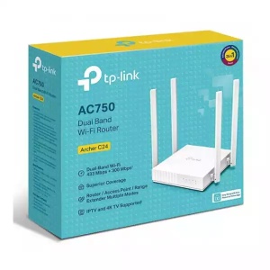 Wireless Router TP-Link Archer C24 AC750 433Mb/s/ext x 4/2.4-5Ghz/1WAN/4LAN - Img 1