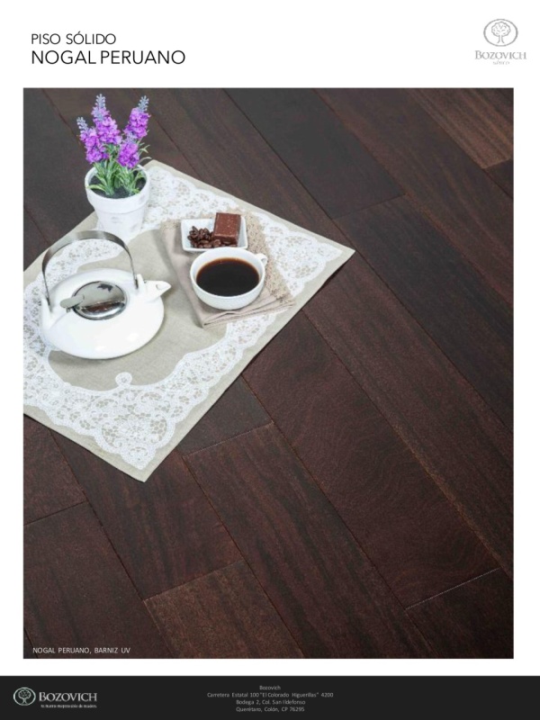 PISO DE MADERA PRETERMINADA NOGAL PERUANO - Img 2
