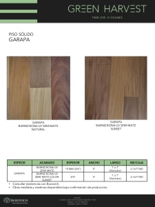 PISO DE MADERA PRETERMINADO GARAPA