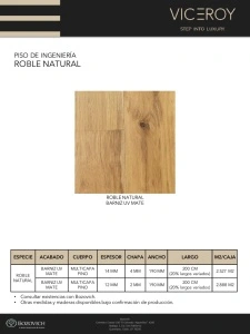 PISO DE INGENIERIA ROBLE NATURAL