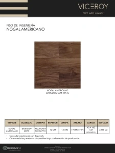 PISO DE INGENIERIA NOGAL AMERICANO