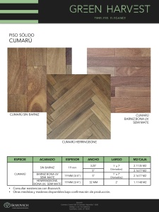 PISO DE MADERA PRETERMINADA CUMARU