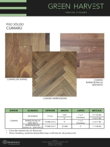 PISO DE MADERA PRETERMINADA CUMARU