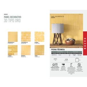 PANEL DECORATIVO 3D ORO