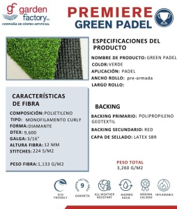 PASTO SINTETICO PADEL GF