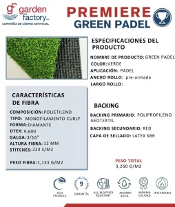 PASTO SINTETICO PADEL GF