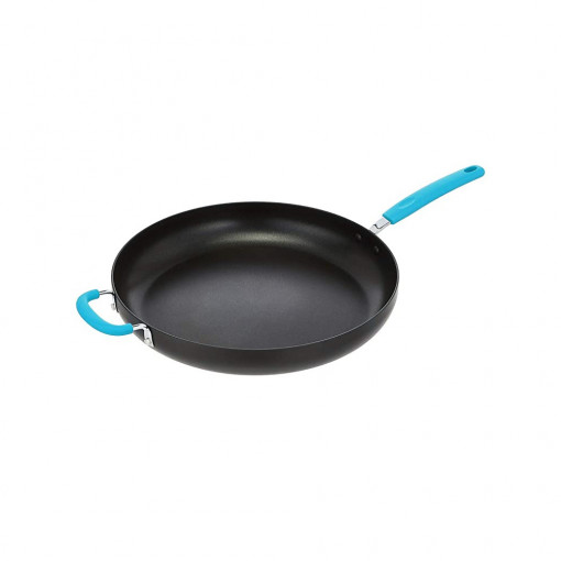 Tigaie Amazon Basics, 35.5cm, strat antiaderent, pentru toate suprafetele de incalzire, turcoaz