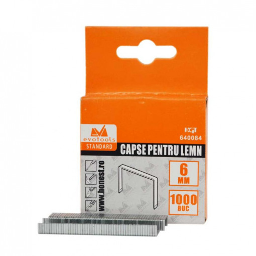 Capse capsator lemn 6x1.2 mm- 1000 buc Evotools