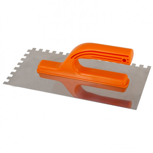 Drisca inox zimtata Evotools, 27x13 cm, pas dinte 6 mm