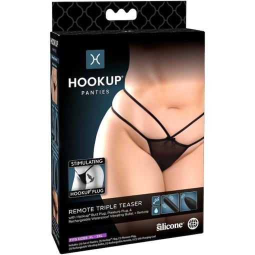 Chiloti Hookup cu vibratii, Pipedreams, 10 moduri de vibratie, impermeabili, marime XL-2XL