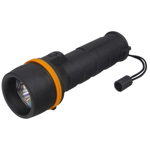 Lanterna LED Evotools, cu protectie cauciuc, 2 baterii R20, 3 leduri