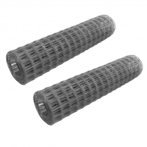 Pachet 2 x Plasa gard sudata zincata, inaltime 2m, lungime 20m, grosime 1,6mm