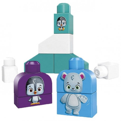 Set de constructie Polar Friends, Fisher Price, 10 piese, bioplastic, multicolor, +1