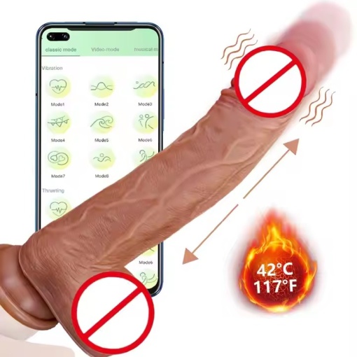 Vibrator cu aspect Realist pentru Femei, Control prin Aplicatie, Rezistent la Apa, 10 Functii de vibrare, Crem