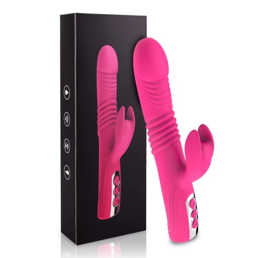 Vibrator Rabbit pentru Femei, 5 Viteze si 8 dimensiuni telescopice, Rezistent la Apă, Roz