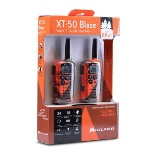 Stație radio PMR Midland XT50 varianta Blaze - set 2 buc, Portocaliu