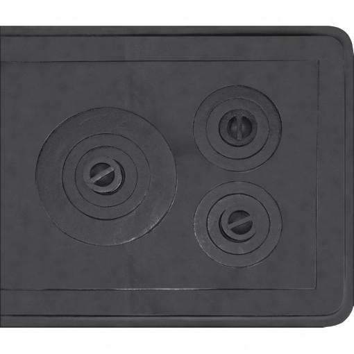 Plita pentru soba Evotools 660090, cu 3 ochiuri, rama fixare, 622x540 mm, Fonta
