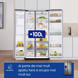 Frigider cu Usa Dubla si Congelator Samsung RS68A8840S9, 5 moduri de utilizare, Dozator apa si gheata, 178x91cm, 634L, Clasa F, Argintiu - Img 3