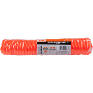 Furtun PE spiralat pentru aer comprimat Evotools, 10 m, max 8 bar, diametru 5/8mm, cuple rapide M/F - Img 1