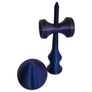 Kendama Beldeny, 3D print, 29cm, Kameleon albastru-mov-negru - Img 3
