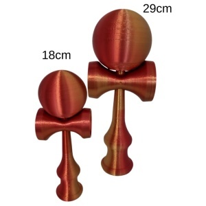 Kendama Beldeny, 3D print, 29cm, Kameleon rosu-auriu - Img 7