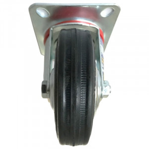 Set de 4 roti pivotante din cauciuc plin, cu placa, 100mm 70kg - Img 3