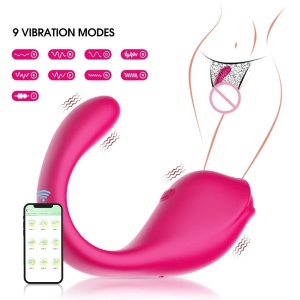 Vibrator Dolphin Wireless pentru Lenjerie Intimă cu Control Dublu prin Telecomandă, Stimulare G-spot și clitoris, Rezistent la Apa, Roz pastel - Img 4