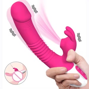Vibrator Rabbit cu Funcție de Sucțiune Clitoridiană și Stimulare G-Spot, 10 moduri de vibrație, Rezistent la Apa, Roz - Img 4